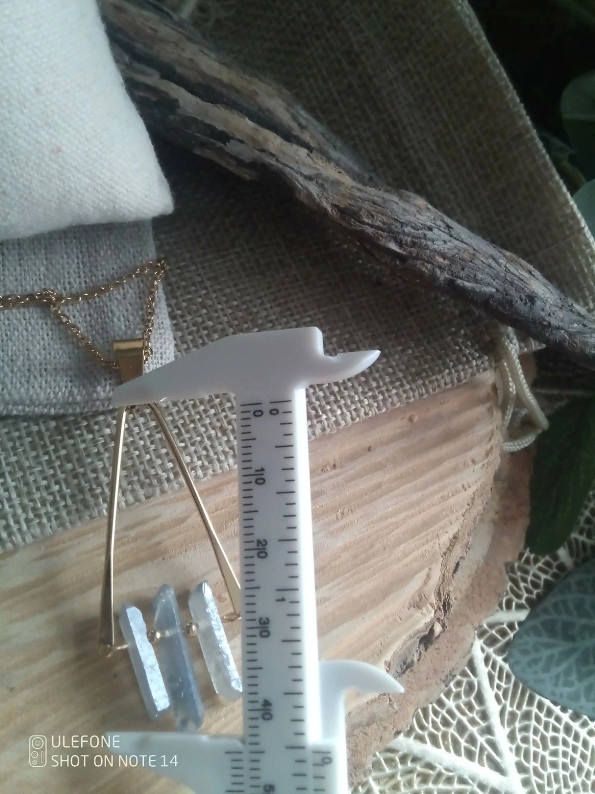 Collier bohème pendentif quartz aura – photo 3